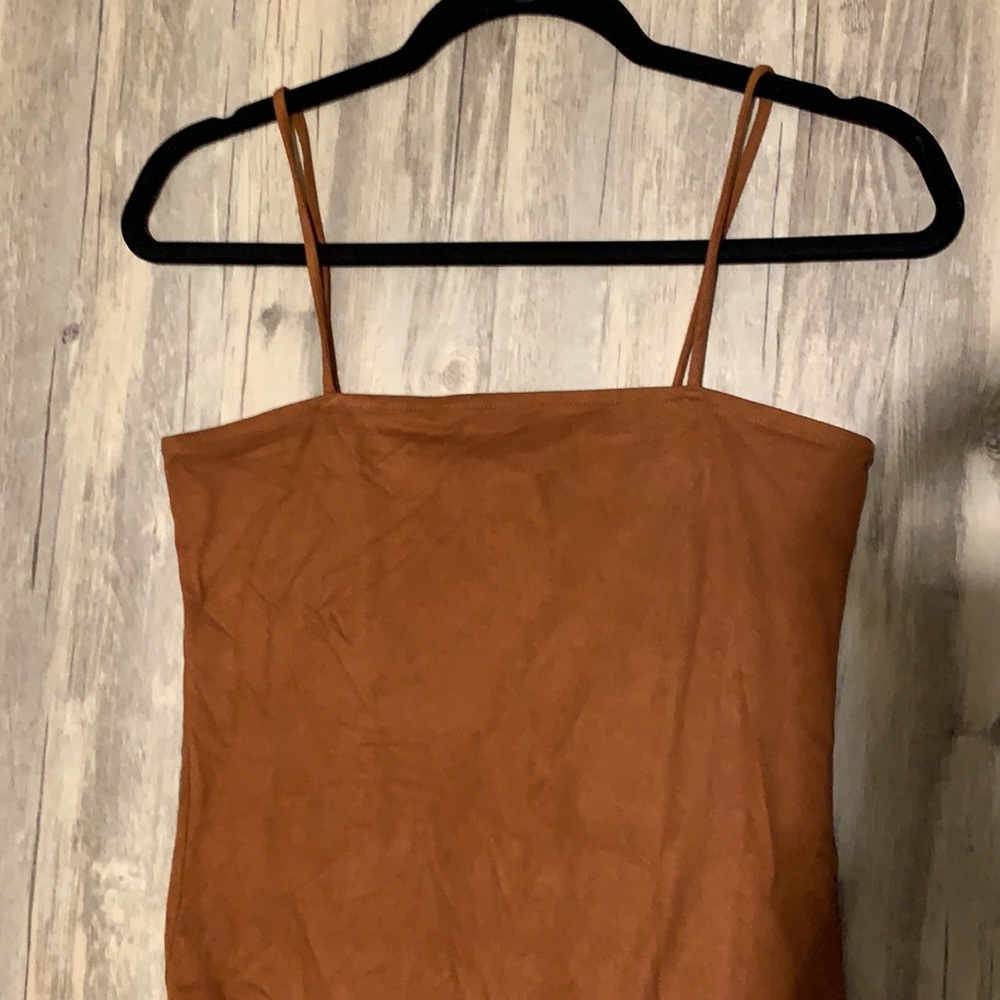 Faux suede bodysuit - Picture 3 of 4